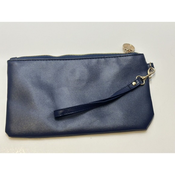 Milwaukee‎ Brewers MLB Baseball Wristlet Zip Purse Navy With Yellow Logo Lining - Picture 2 of 5